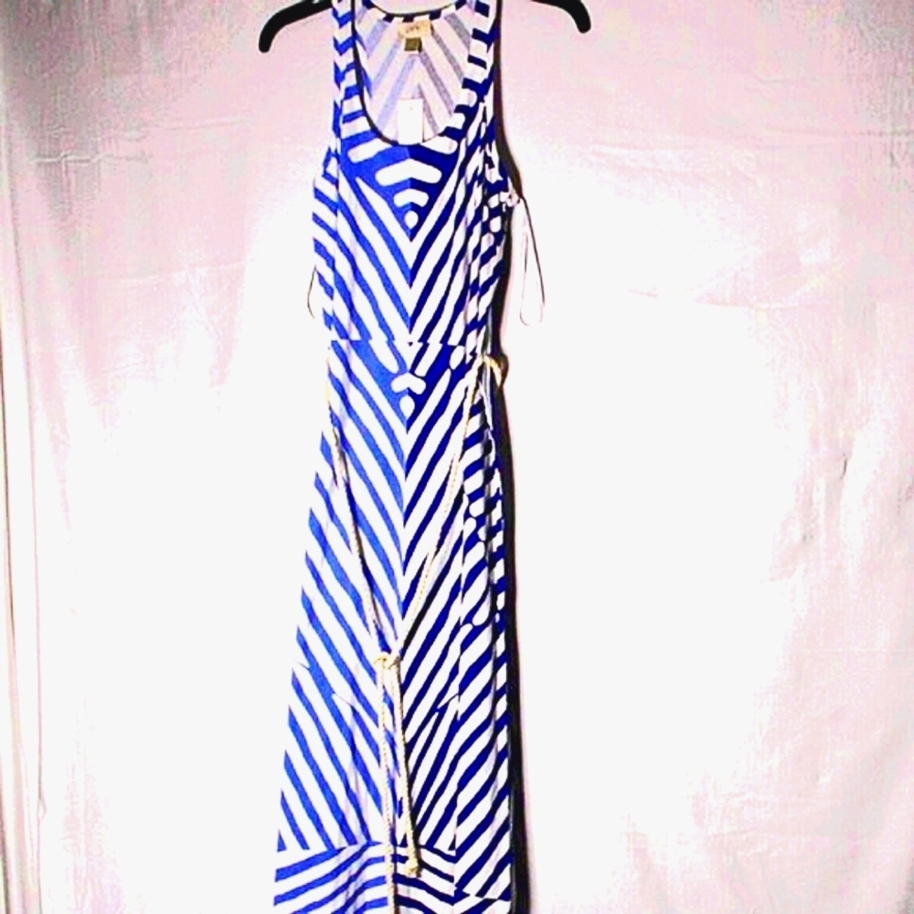 Ann Taylor LOFT Blue & White Striped Maxi Dress – NWT – Size XS – Cotton Blend